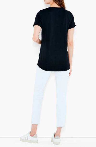 Shop Nzt By Nic+zoe Stretch Cotton Shirttail T-shirt In Black Onyx