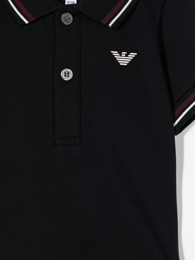 Shop Emporio Armani Short-sleeve Cotton Polo Shirt In Black