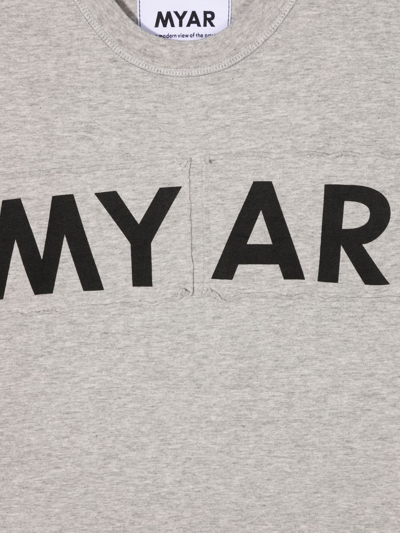 Shop Myar Logo-print Short-sleeved T-shirt In Grey