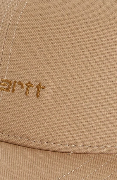 Carhartt Carahrtt-wip Canvas Script Cap In Nomad / Hamilton Brown