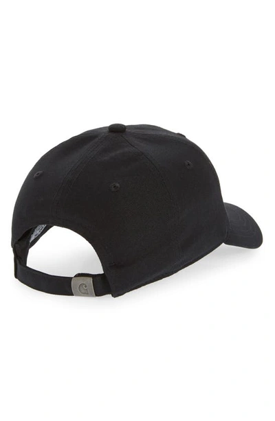 Shop Carhartt Logo Script Baseball Cap In Black / White
