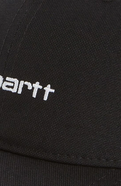 Shop Carhartt Logo Script Baseball Cap In Black / White