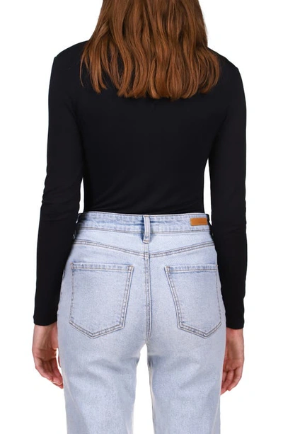 Sanctuary Dreamgirl Ruched Knit Shirt In Black
