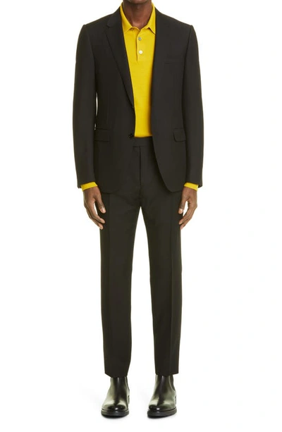 Shop Zegna Achillfarm City Wool Suit In Blk Sld