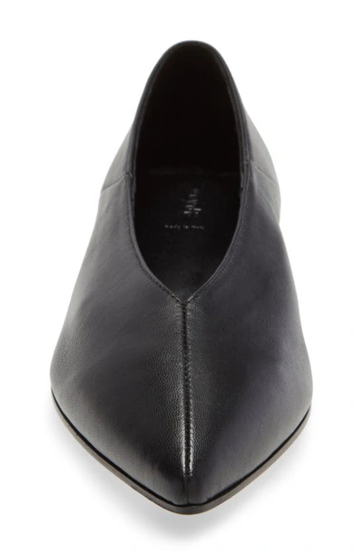 Shop Aeyde Moa Pointed Toe Flat In Black Leather
