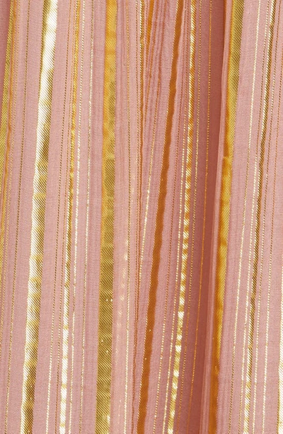 Shop Ulla Johnson Justyne Metallic Stripe Silk Blend Maxi Dress In Rose