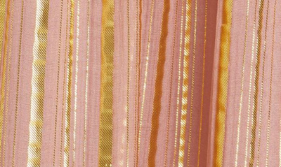 Shop Ulla Johnson Justyne Metallic Stripe Silk Blend Maxi Dress In Rose