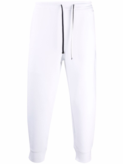 Shop Emporio Armani Cotton Trousers In White