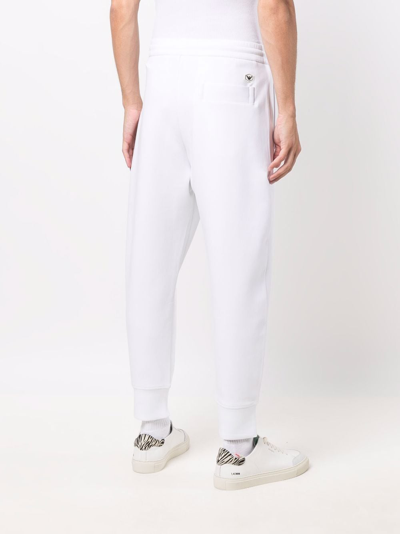 Shop Emporio Armani Cotton Trousers In White