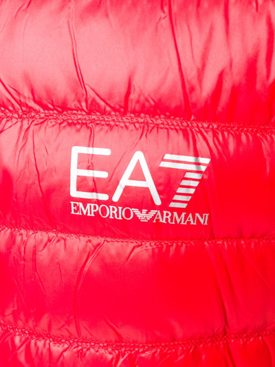 Shop Ea7 Short Down Jacket In Red