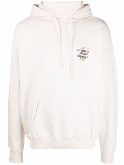 Shop Drôle De Monsieur Printed Hoodie In White