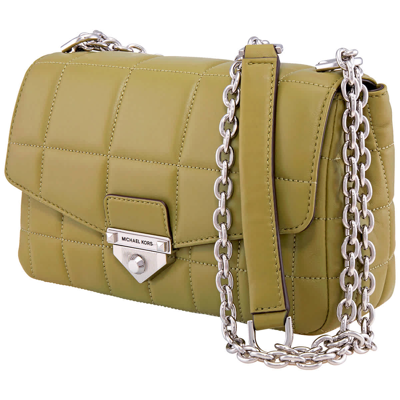 Shop Michael Kors Ladies Soho Large Quilted Leather Shoulder Bag - Olive Green