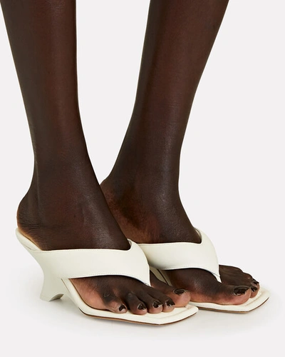 Shop Gia Borghini Gia 6 Puffer Leather Wedge Sandals In White
