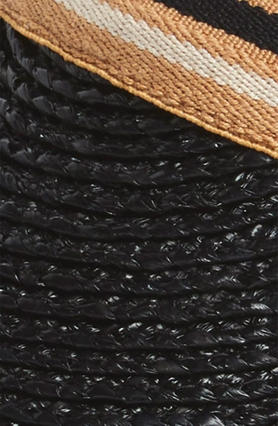 Helen Kaminski 'bianca' Visor In Charcoal/ Black Stripe