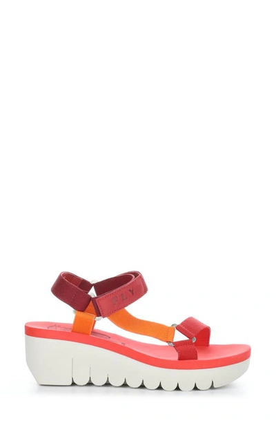 Shop Fly London Yefa Wedge Sandal In 005 Multi/ Red
