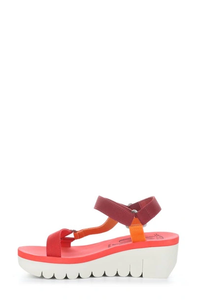 Shop Fly London Yefa Wedge Sandal In 005 Multi/ Red