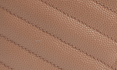 Shop Saint Laurent 'monogram' Zip Around Quilted Calfskin Leather Wallet In Fard