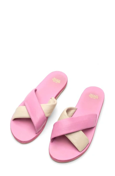 Shop Frances Valentine Crisscross Cloud Slide Sandal In Pink/oyster