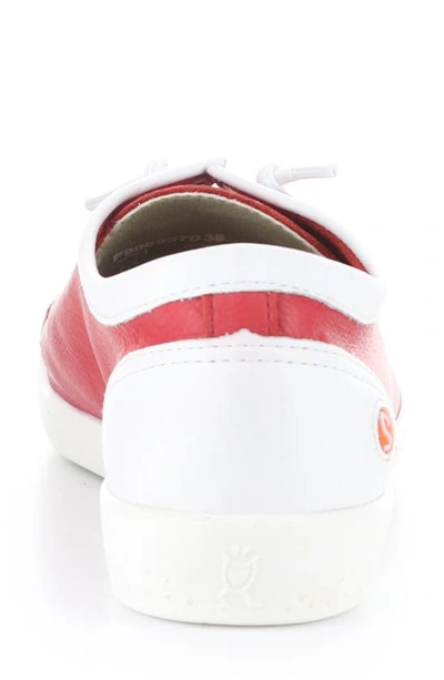 Shop Softinos By Fly London Isla Distressed Sneaker In 038 Cherry Red/ White