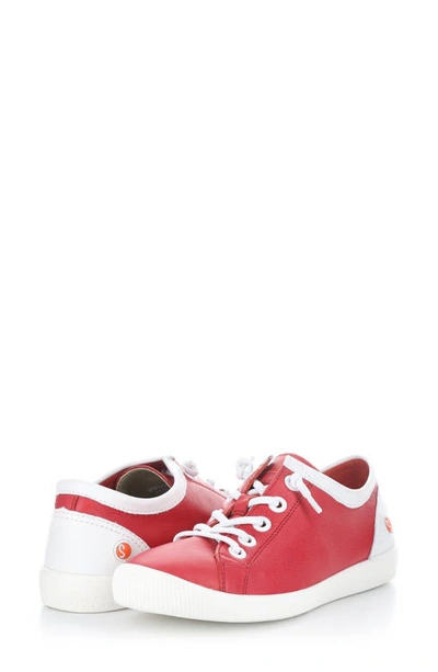 Shop Softinos By Fly London Isla Distressed Sneaker In 038 Cherry Red/ White