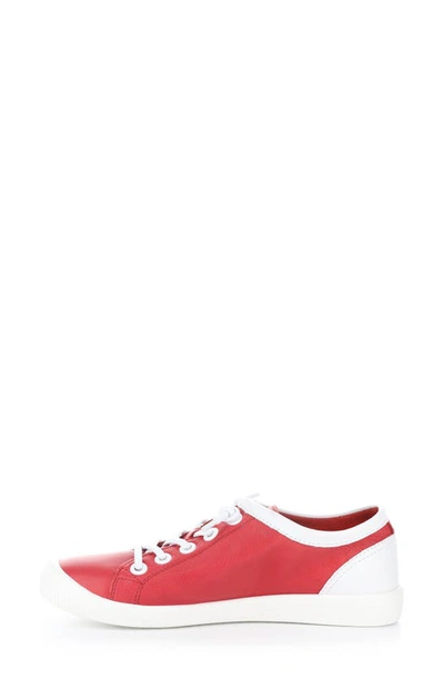 Shop Softinos By Fly London Isla Distressed Sneaker In 038 Cherry Red/ White