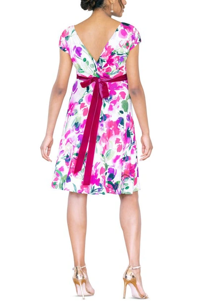 Tiffany Rose Maternity Alessandra Bright Watercolor Dress In Fuchsia Florals