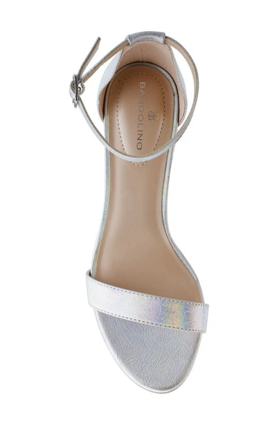 Shop Bandolino Armory Ankle Strap Sandal In Iridescent Silver