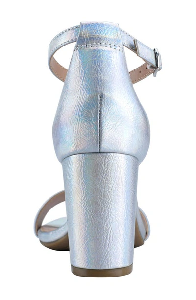 Shop Bandolino Armory Ankle Strap Sandal In Iridescent Silver
