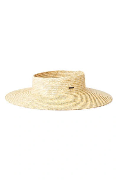 Shop Brixton Joanna Straw Visor In Honey