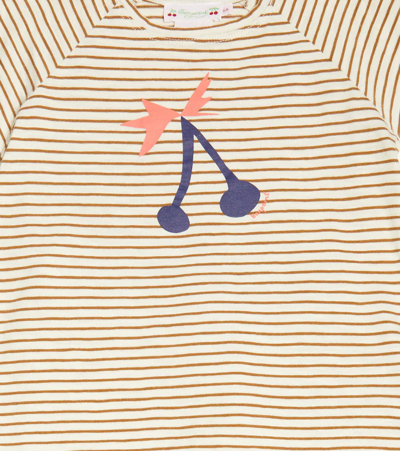 Shop Bonpoint Asmae Striped Cotton Jersey T-shirt In Upb Caramel