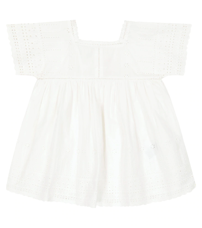 Shop Bonpoint Baby Ameliane Broderie Anglaise Cotton Dress In Off White