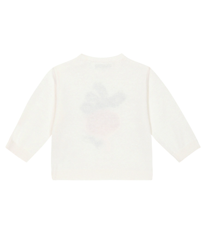 Shop Bonpoint Baby Almire Intarsia-knit Cotton Sweater In Off White