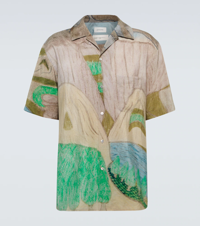Shop Lemaire Yoakum Print Silk Shirt In Multicolor