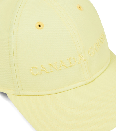 Shop Canada Goose Logo Embroidered Baseball Cap In Limelight