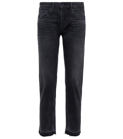 Shop Ag Girlfriend Mid-rise Slim Jeans In Blk5