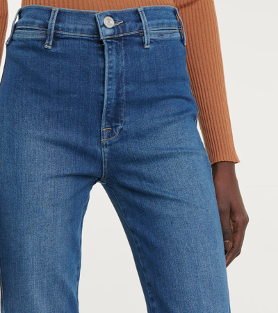 Shop Frame Le Sylvie Crop High-rise Slim Jeans In Decades Blue