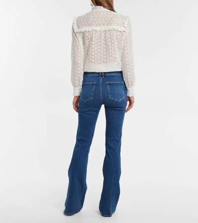 Shop Frame Le High Flare High-rise Jeans In Decades Blue