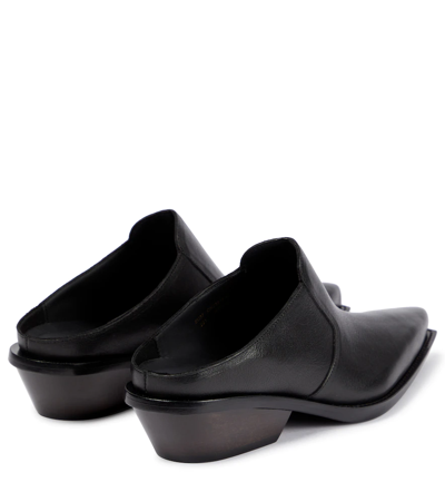 Shop Acne Studios Pointed Leather Mules In Black