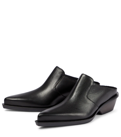 Shop Acne Studios Pointed Leather Mules In Black
