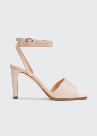 Shop Manolo Blahnik Suede Ankle-strap Sandals In Mnud2614