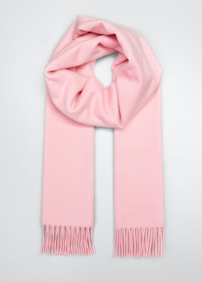 Shop Loro Piana Cashmere Sciarpa Grande Fringe-trim Scarf In Pink Pattern