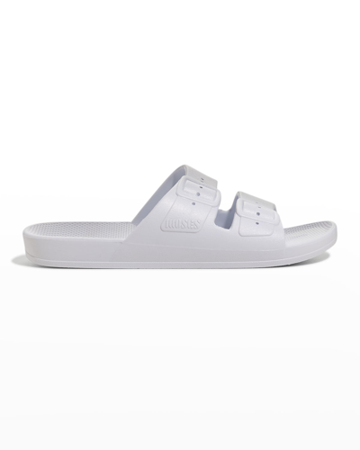 Freedom Moses Silverado Moses Two Band Slides In White