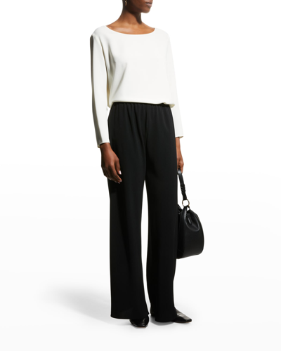 The Row Seraphim Wool-blend Straight Pants In Black