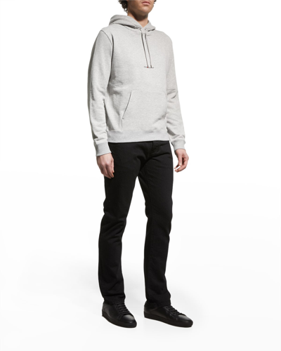 Shop Saint Laurent Men's Rive Gauche Hoodie In Grey