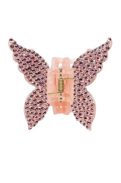 Shop Emi Jay For Fwrd Crystal Papillon Clip In Bellini & Pink