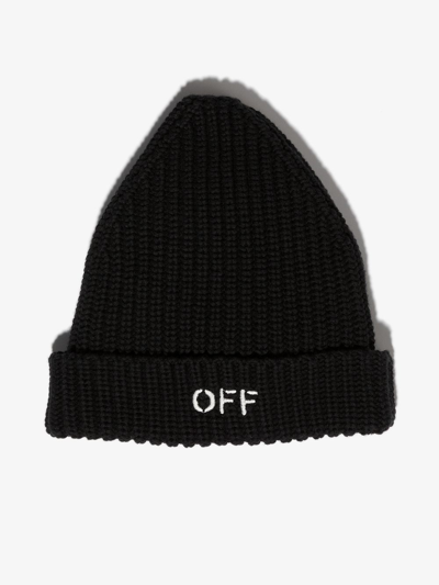 Shop Off-white Off Stamp Beanie Hat In Black