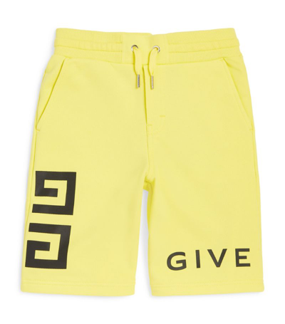 Shop Givenchy Kids Logo Drawstring Bermuda Shorts (4-14 Years) In Yellow