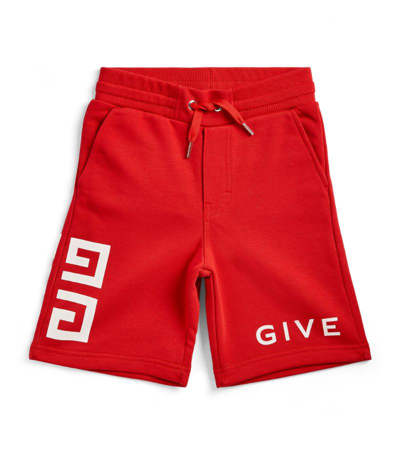 Shop Givenchy Kids Cotton-blend Logo Sweatshorts (4-14 Years) In Red