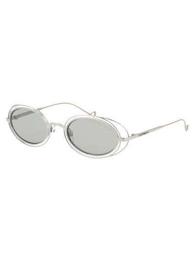 Shop Emporio Armani Sunglasses In 30156g Silver
