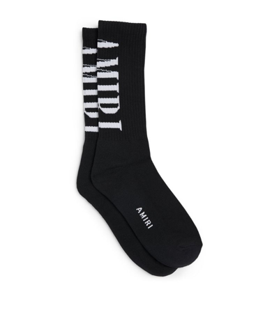 Shop Amiri Vertical Core Logo Socks In Black